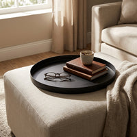 GEO ROUND TRAY | Matt Black
