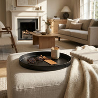 GEO ROUND TRAY | Matt Black