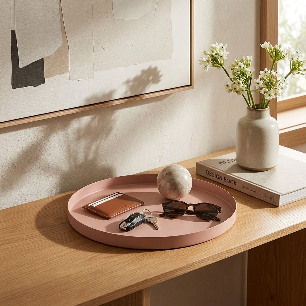 GEO ROUND TRAY | Blush - Shop premium Home Decor for modern interiors - premium homewares - luxury home decor online