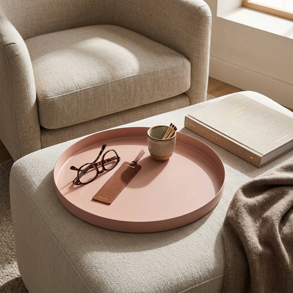 GEO ROUND TRAY | Blush - Shop premium Home Decor for modern interiors - premium homewares - luxury home decor online