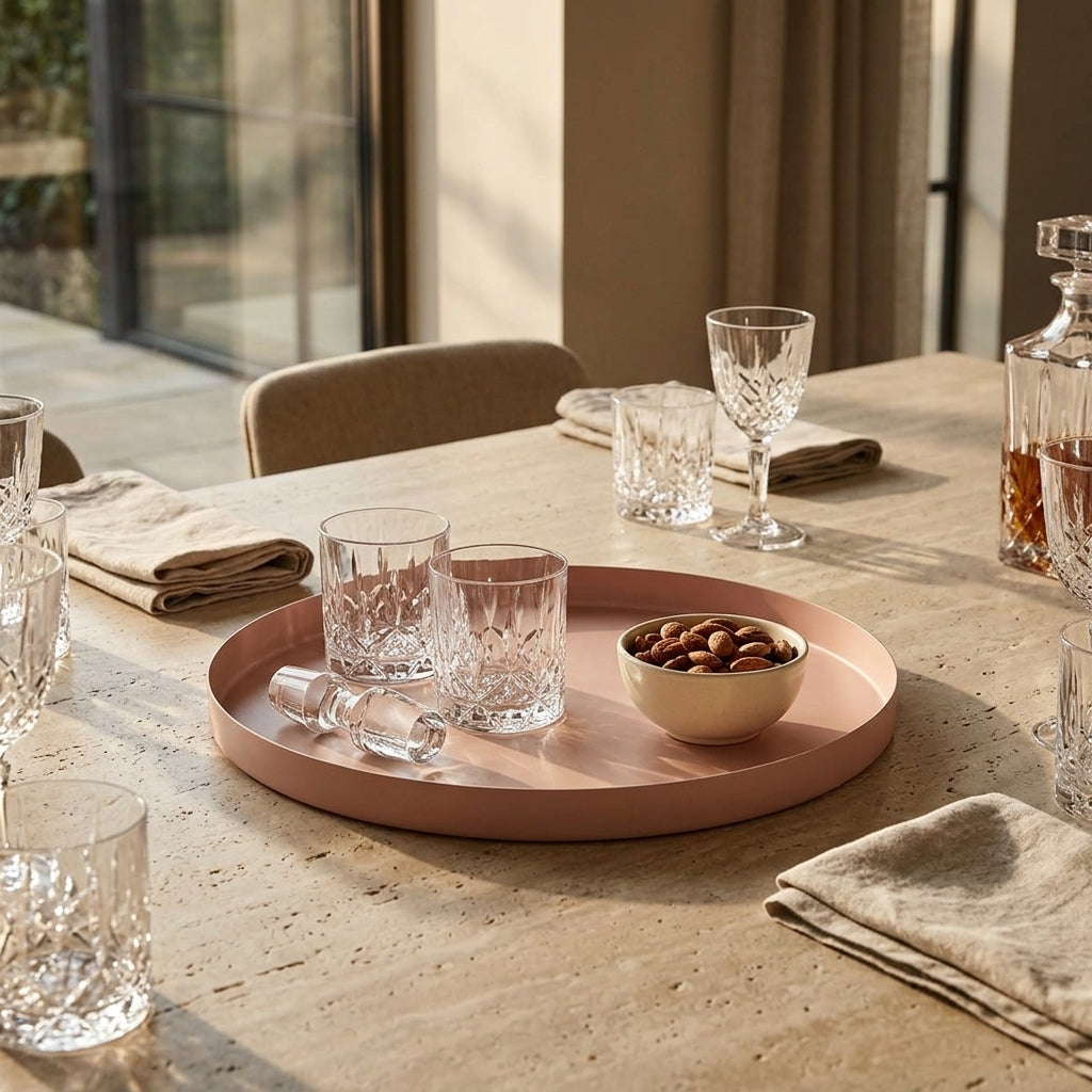 GEO ROUND TRAY | Blush - Shop premium Home Decor for modern interiors - premium homewares - luxury home decor online