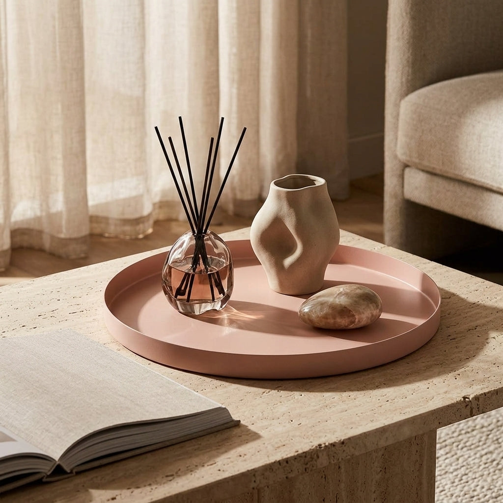 GEO ROUND TRAY | Blush - Shop premium Home Decor for modern interiors - premium homewares - luxury home decor online