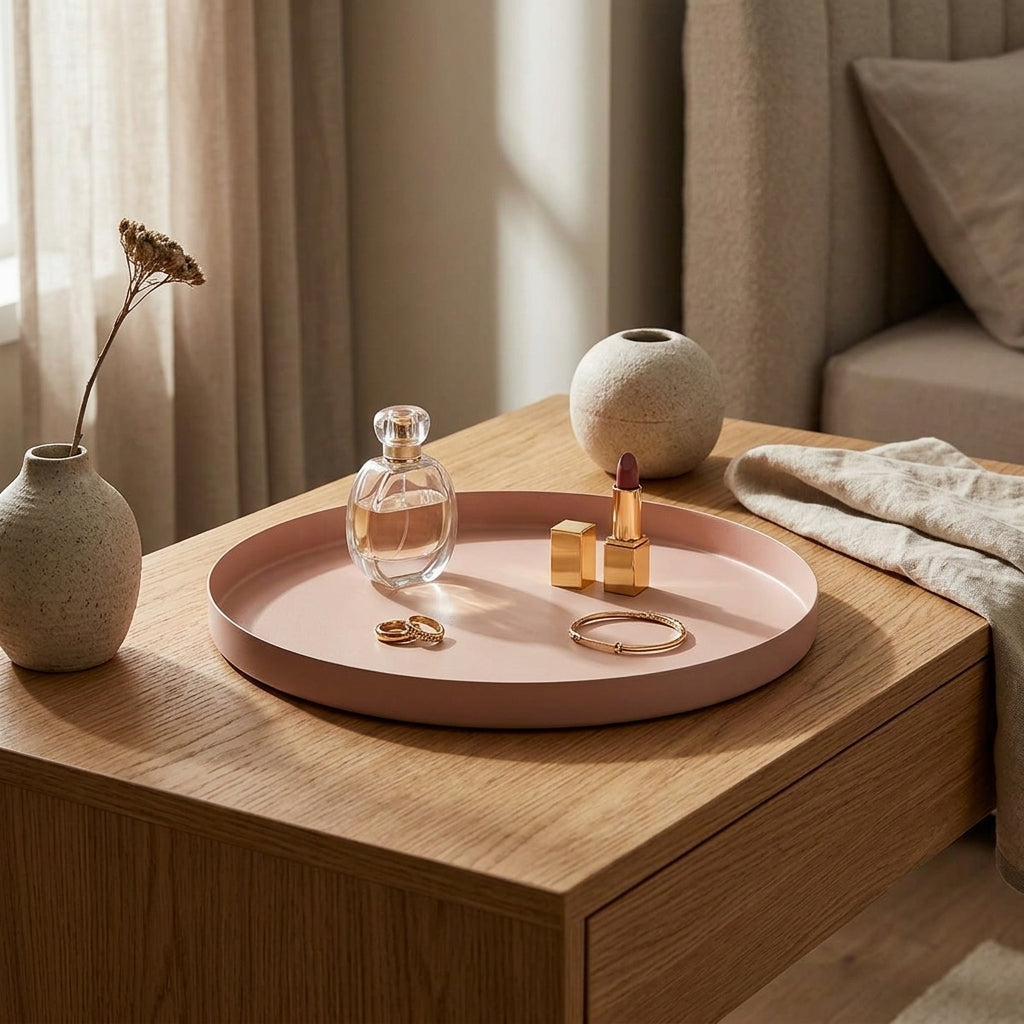GEO ROUND TRAY | Blush - Shop premium Home Decor for modern interiors - premium homewares - luxury home decor online