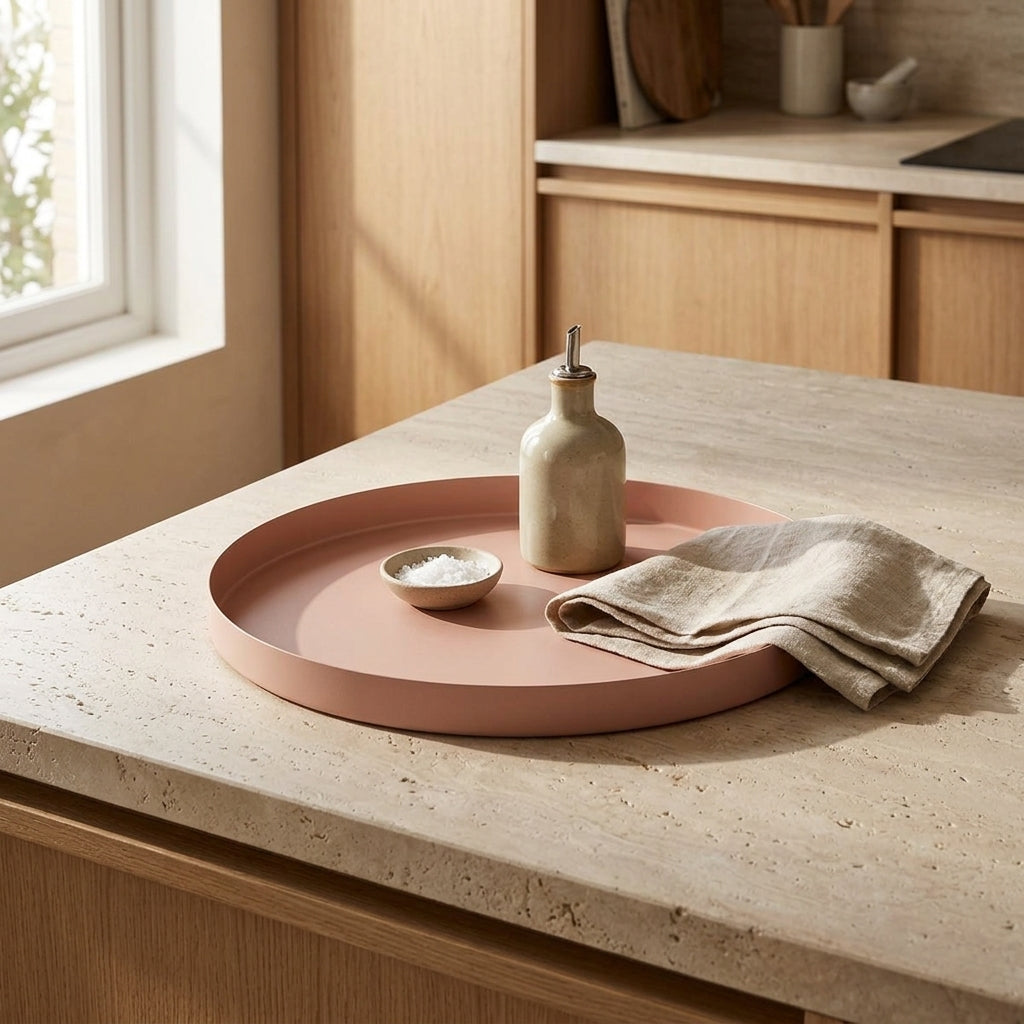 GEO ROUND TRAY | Blush - Shop premium Home Decor for modern interiors - premium homewares - luxury home decor online
