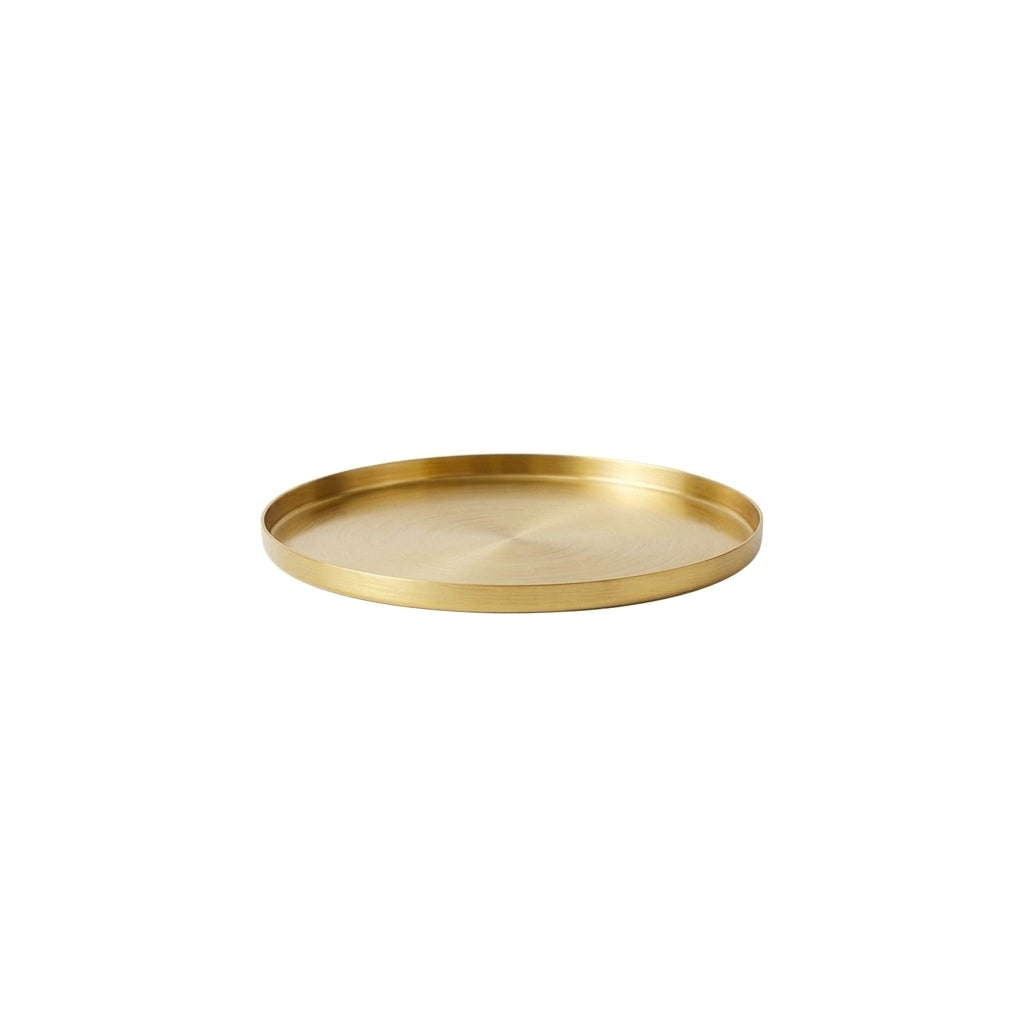 GEO ROUND TRAY MINI | Brass