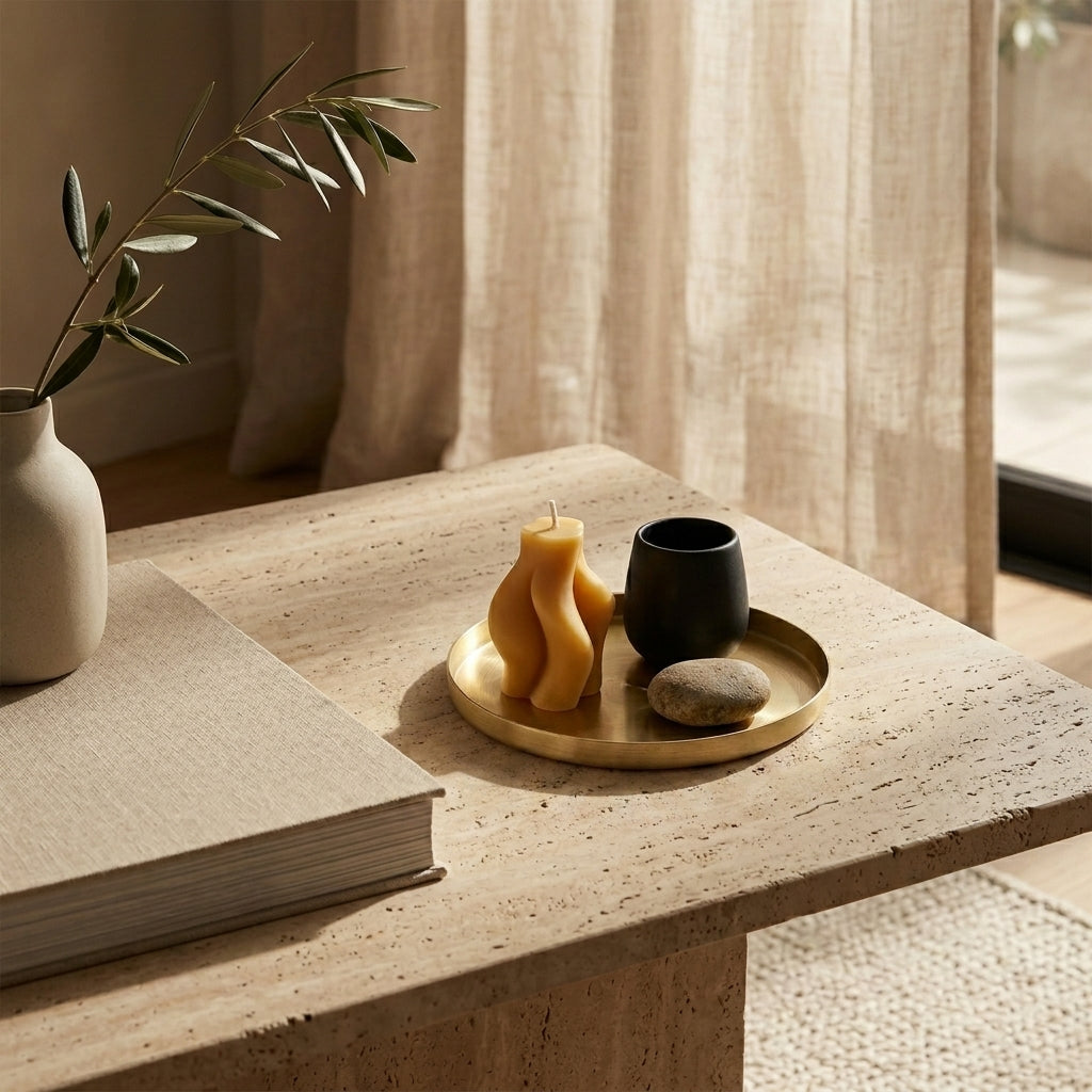 GEO ROUND TRAY MINI | Brass - Shop premium Home Decor for modern interiors - premium homewares - luxury home decor online