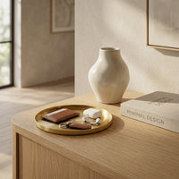 GEO ROUND TRAY MINI | Brass - Shop premium Home Decor for modern interiors - premium homewares - luxury home decor online