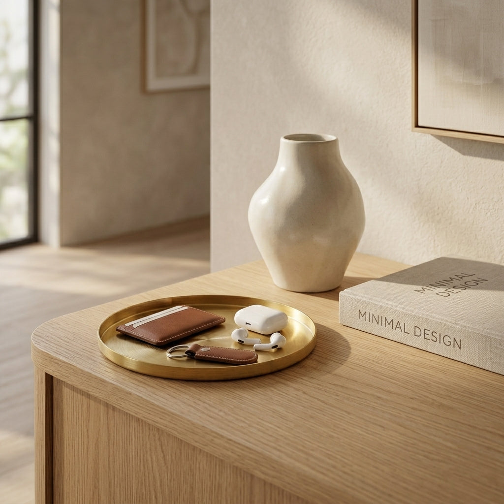GEO ROUND TRAY MINI | Brass - Shop premium Home Decor for modern interiors - premium homewares - luxury home decor online
