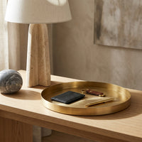 GEO ROUND TRAY | Brass