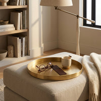 GEO ROUND TRAY | Brass