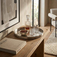 GEO ROUND TRAY | Brushed Nickel - Shop premium Home Decor for modern interiors - premium homewares - luxury home decor online