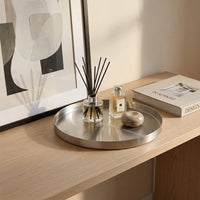 GEO ROUND TRAY | Brushed Nickel - Shop premium Home Decor for modern interiors - premium homewares - luxury home decor online