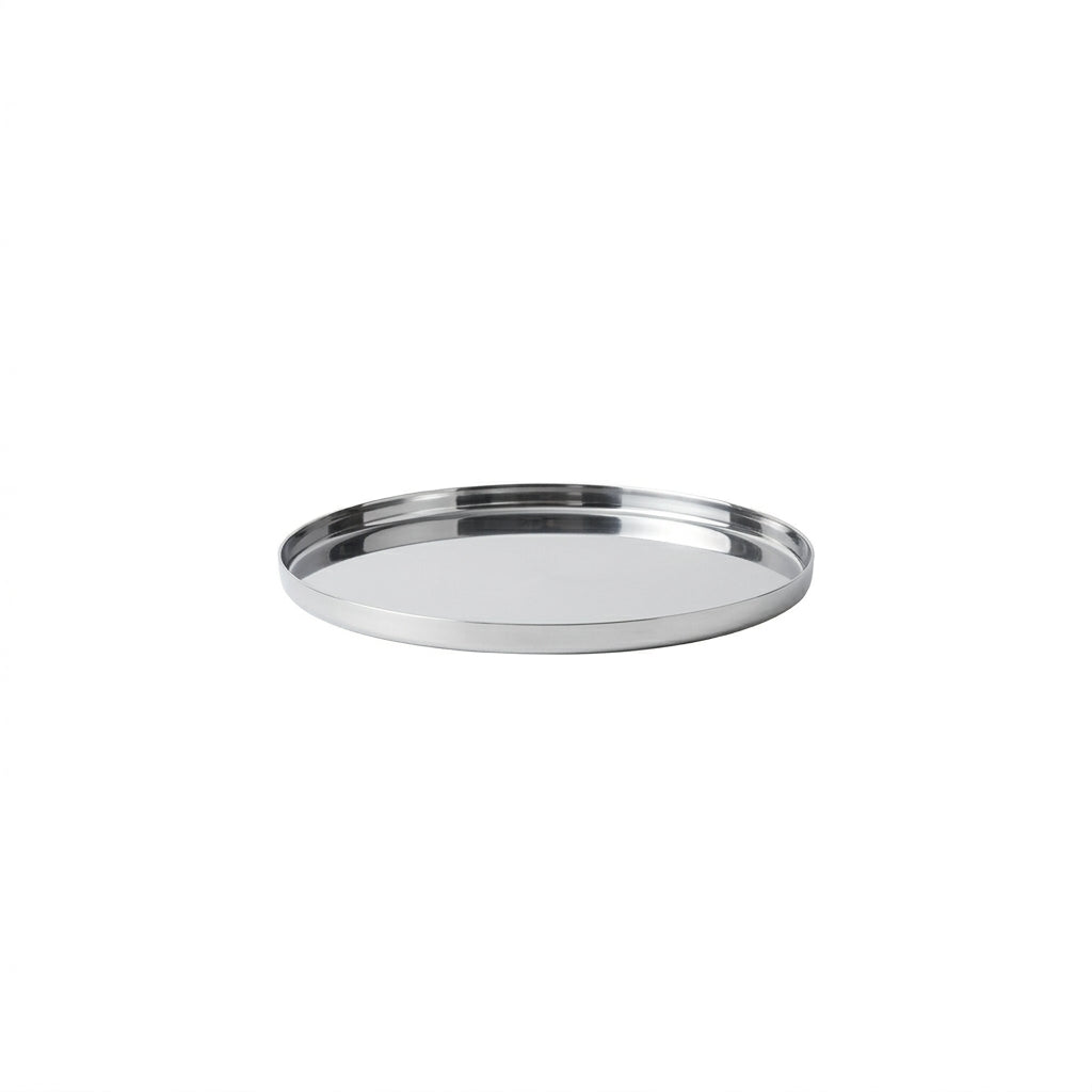 GEO ROUND TRAY MINI | Polished Stainless Steel