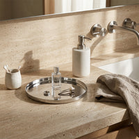 GEO ROUND TRAY MINI | Polished Stainless Steel