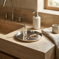 GEO ROUND TRAY MINI | Polished Stainless Steel