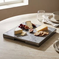 GEO GRAZING BOARD SQUARE | Black Nickel & Tundra Grey