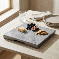 GEO GRAZING BOARD SQUARE | Black Nickel & Tundra Grey