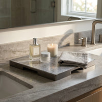 GEO GRAZING BOARD SQUARE | Black Nickel & Tundra Grey
