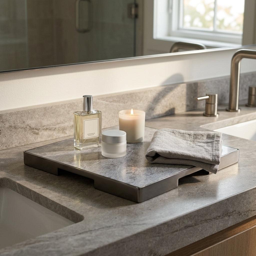 GEO GRAZING BOARD SQUARE | Black Nickel & Tundra Grey