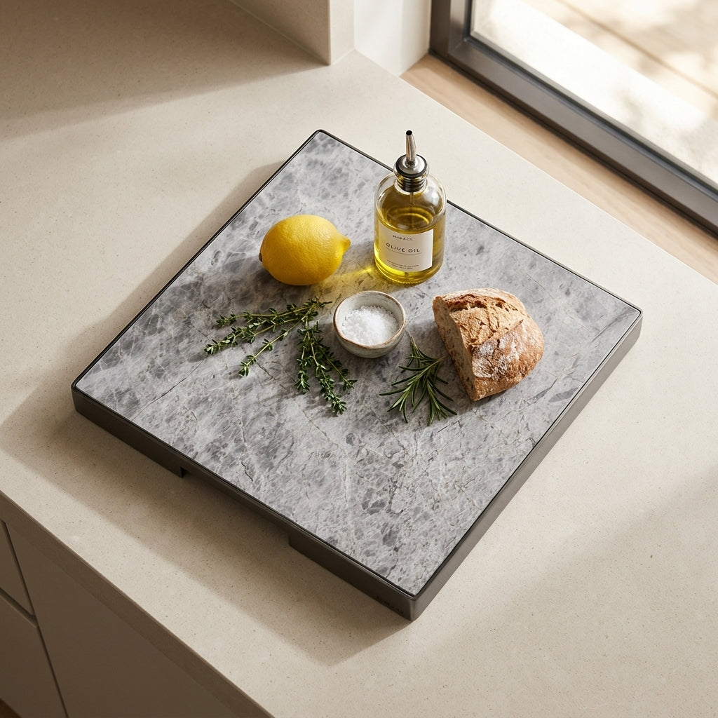GEO GRAZING BOARD SQUARE | Black Nickel & Tundra Grey