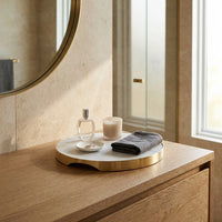 GEO GRAZING BOARD ROUND | Brass & Carrara