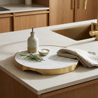 GEO GRAZING BOARD ROUND | Brass & Carrara