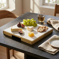 GEO GRAZING BOARD SQUARE | Brass & Carrara