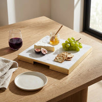 GEO GRAZING BOARD SQUARE | Brass & Carrara