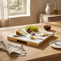 GEO GRAZING BOARD SQUARE | Brass & Carrara