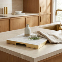 GEO GRAZING BOARD SQUARE | Brass & Carrara
