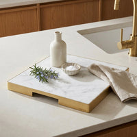 GEO GRAZING BOARD SQUARE | Brass & Carrara