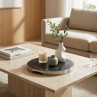 GEO GRAZING BOARD ROUND | Brushed Nickel & Nero