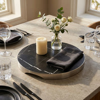 GEO GRAZING BOARD ROUND | Brushed Nickel & Nero