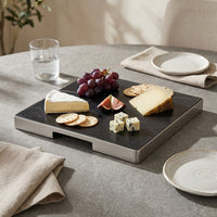 GEO GRAZING BOARD SQUARE | Brushed Nickel & Nero
