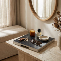 GEO GRAZING BOARD SQUARE | Brushed Nickel & Nero