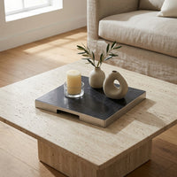 GEO GRAZING BOARD SQUARE | Brushed Nickel & Nero
