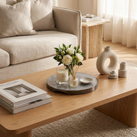 GEO GRAZING BOARD ROUND | Black Nickel & Grey Tundra