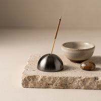 HALF MOON INCENSE HOLDER  | Black Nickel