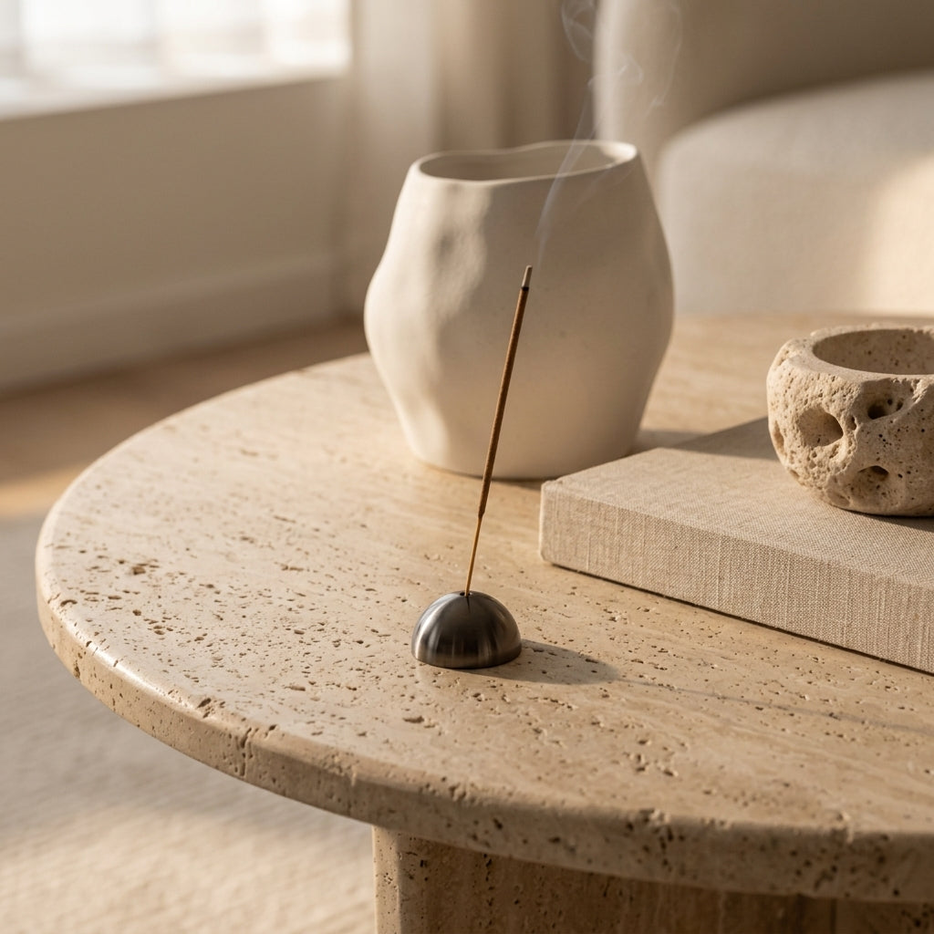 HALF MOON INCENSE HOLDER  | Black Nickel