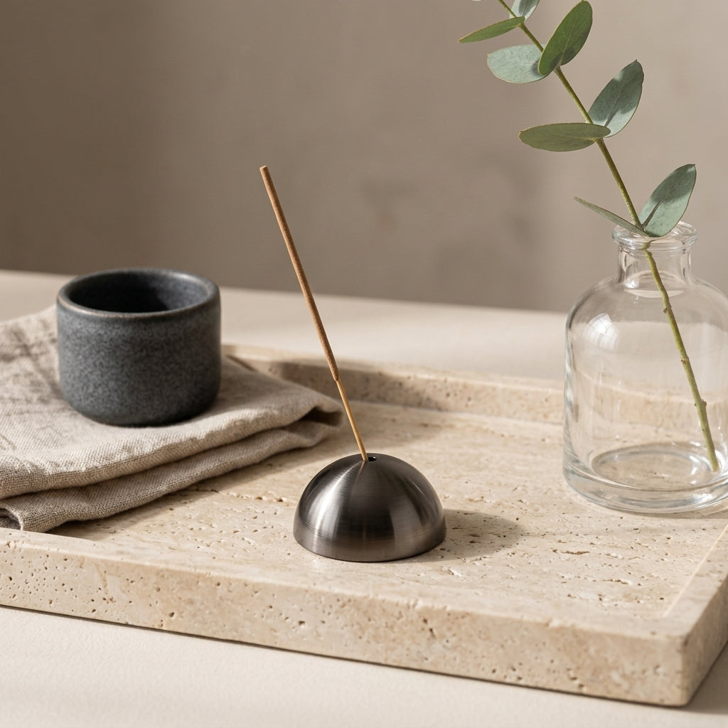 HALF MOON INCENSE HOLDER  | Black Nickel