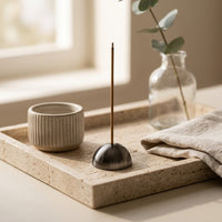 HALF MOON INCENSE HOLDER  | Black Nickel