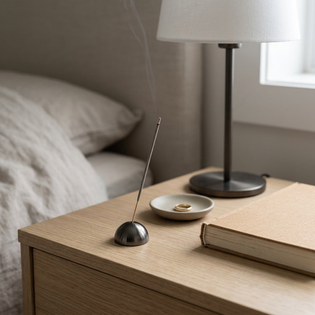 HALF MOON INCENSE HOLDER  | Black Nickel