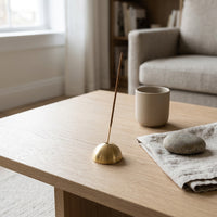 HALF MOON INCENSE HOLDER  | Brass