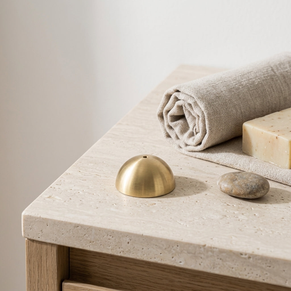 HALF MOON INCENSE HOLDER  | Brass