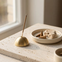 HALF MOON INCENSE HOLDER  | Brass
