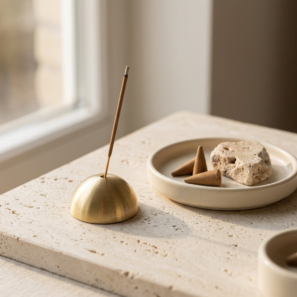 HALF MOON INCENSE HOLDER  | Brass