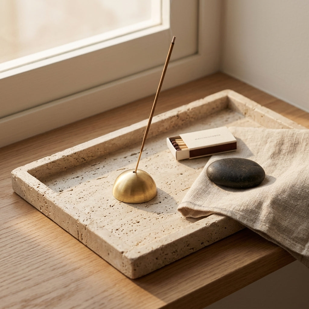 HALF MOON INCENSE HOLDER  | Brass