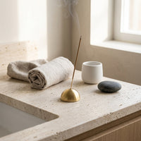 HALF MOON INCENSE HOLDER  | Brass