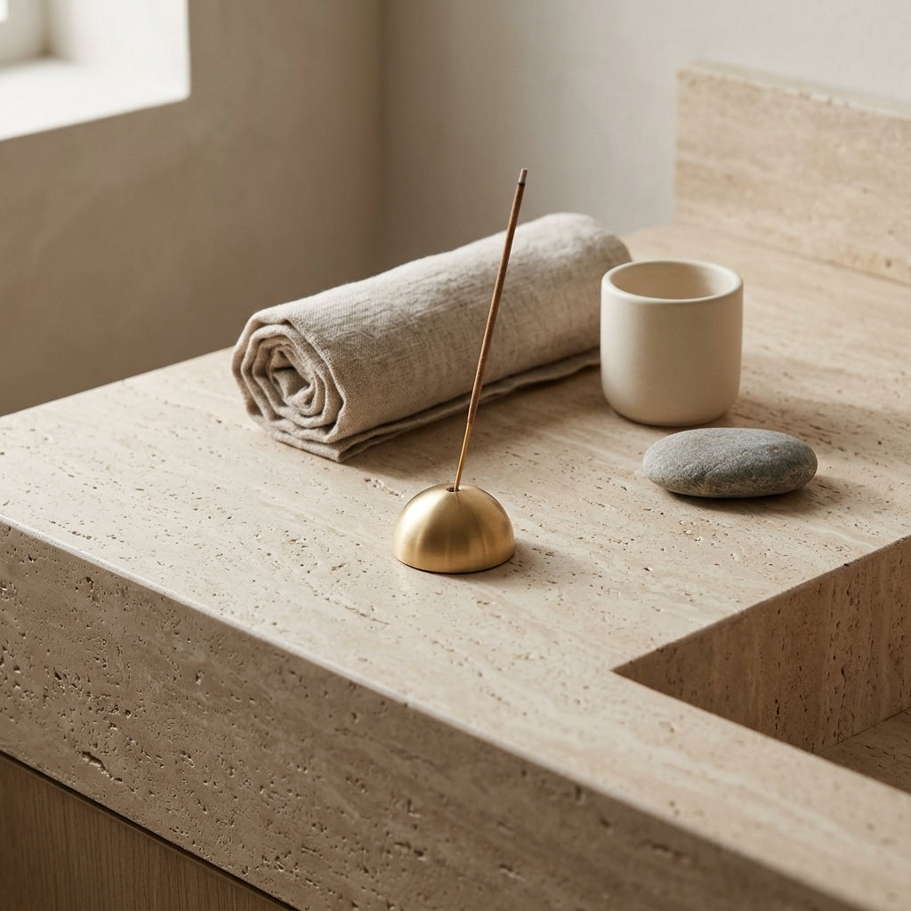 HALF MOON INCENSE HOLDER  | Brass