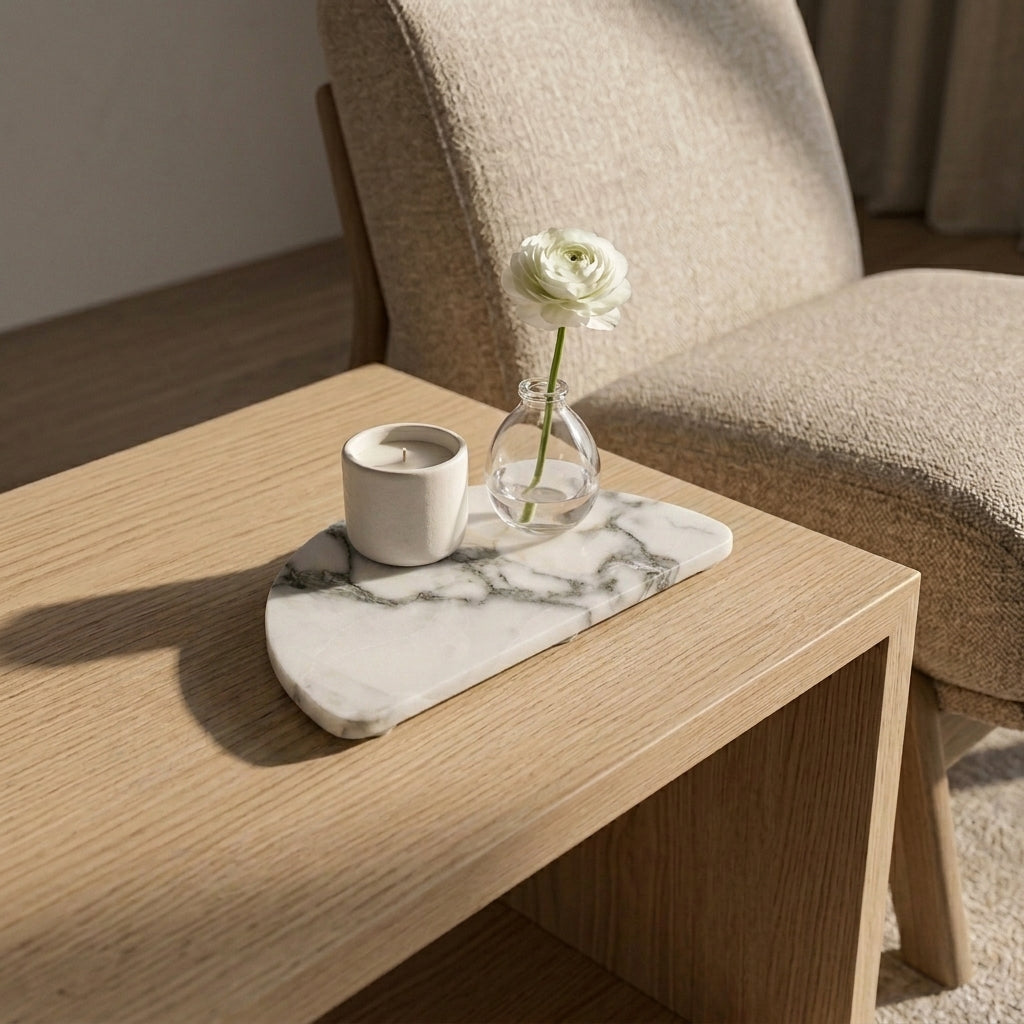 HALF MOON STONE TRIVET | Limited Edition Arabescato - Shop premium Home Decor for modern interiors - premium homewares - luxury home decor online